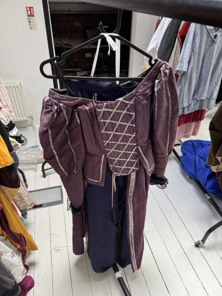 Period red and purple costume dress