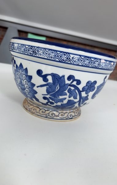 blue plant pot